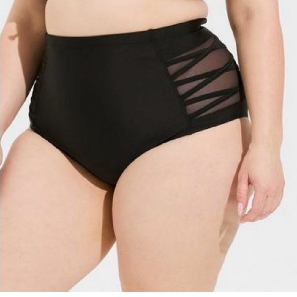 Torrid Black High-Waist Swim Bottom